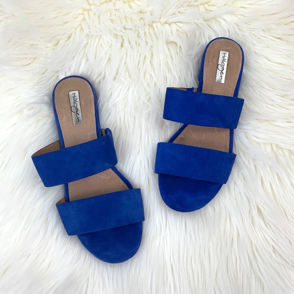 cobalt blue flat sandals